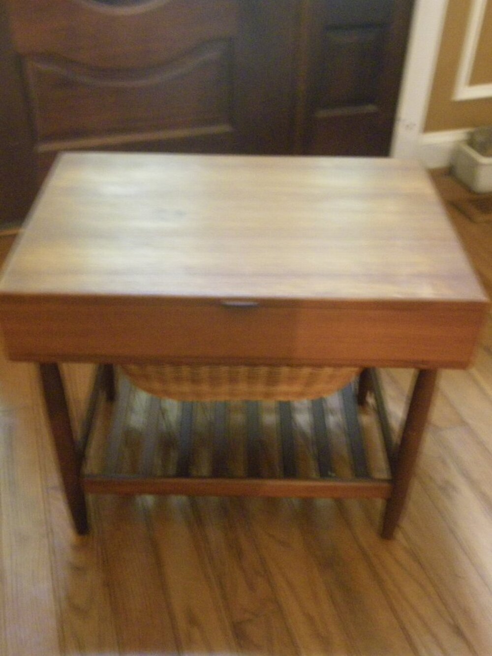 Vintage Sewing / Arts / Crafting Side Compact Worktable Mid-Century Modern Decor